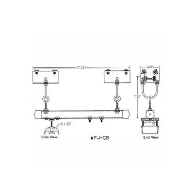 Hubbell Control Box Assembly W/ S Beam Support, 17-3/4"L x 3"W, Gray