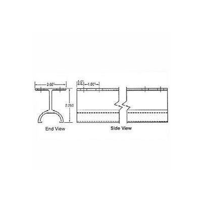 Hubbell Rail Section W/ S Beam Support, 3"W, Gray