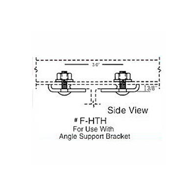 Hubbell Support Bracket W/ S Beam Support, 3"L x 2-1/2"W x 7"H, Gray