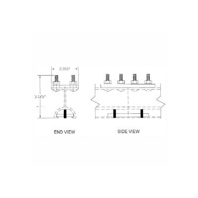 Hubbell Joint Assembly W/ S Beam Support, 6"L x 2-1/4"W, Gray