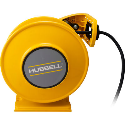 Hubbell ACA12325-SR20 Industrial Duty Cord Reel w/ Single Outlet - 12/3C x 25', 20A, Aluminium coulé