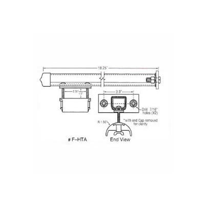 Hubbell Festoon W/ S Beam Support,6"L x 6"W, Gray