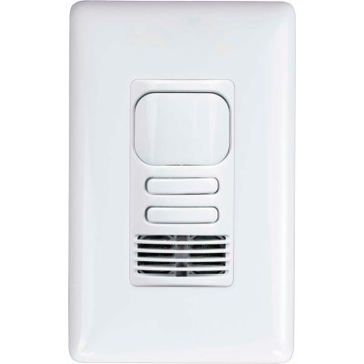 Hubbell LightHawk PIR/Ultrasonic 2-Button Wall Switch Occupancy Sensor, Dual Relay, Blanc