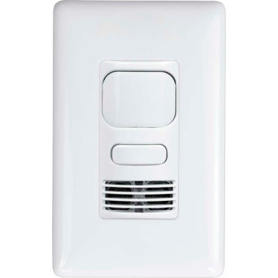 Hubbell LightHawk PIR/Ultrasonic 1-Button Wall Switch Occupancy Sensor, Relais unique, Blanc