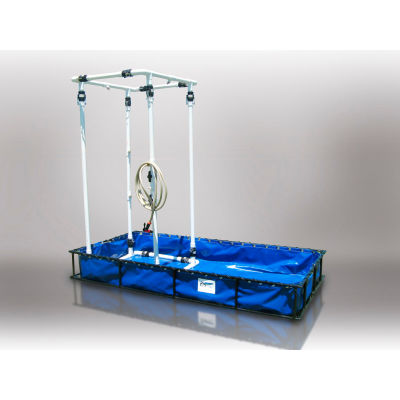 Husky en aluminium/PVC décontamination piscine avec douche ALFDP-55WS - Lx60 84"« Wx205 » H 180 Gal Cap. Bleu