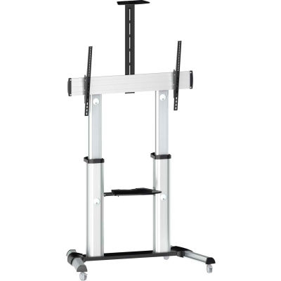 TygerClaw LCD8409SL Mobile Large Display Stand avec TV Mounting Bracket et DVD Shelf, Argent