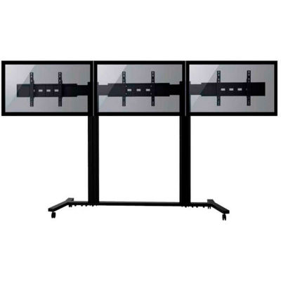 TygerClaw LVW8603 Vidéo Wall Mobile Triple Monitor TV Stand For 30"-60" TVs, Noir
