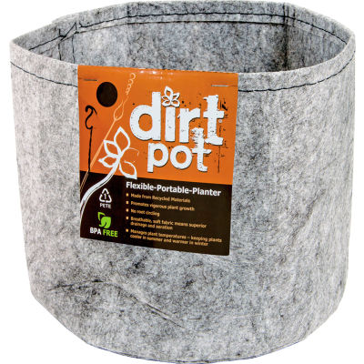 Hydrofarm Hydroponic Dirt Pot Flexible Portable Planter, 2 Gallons , Gris