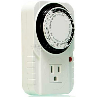 Hydrofarm Analog Grounded Timer, 24 Hour, 15 Amp, 1725W