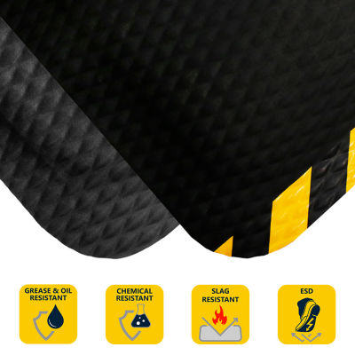 Hog Heaven Anti Fatigue Mat 7/8 » Épais 2' x 3' Noir