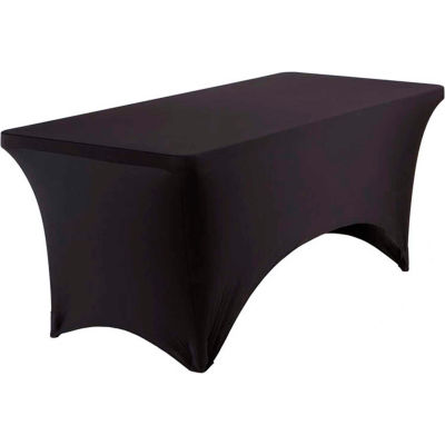 Iceberg Stretch Fabric Table Cover, 6', Noir