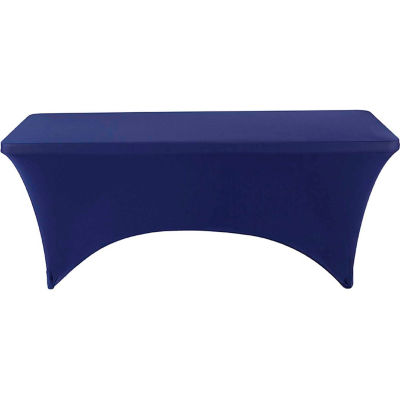 Iceberg Stretch Fabric Table Cover, 8', Bleu