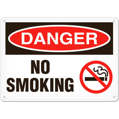 Signes de danger - No Smoking 14"W x 10"H, Vinyle adhésif