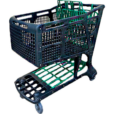 IPT™ Inc Grand chariot en plastique, noir et vert, capacité de 350 lb