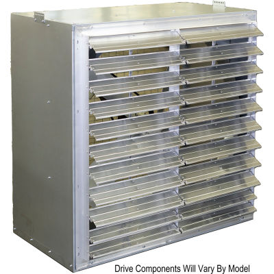 Ventilateur d’extraction Hessaire Cabinet w / Obturateur, 48 « Prop, 1HP, 19035 CFM, 3 phases, entraînement par courroie