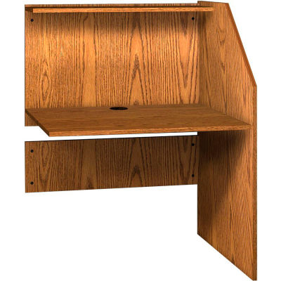 Ironwood Study Carrel Adder, 36-5/8"W x 30"D x 47-7/8"H, Medium Oak
