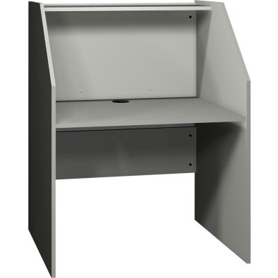 Ironwood Study Carrel Base, 37-3/8"W x 30"D x 47-7/8"H, Gray