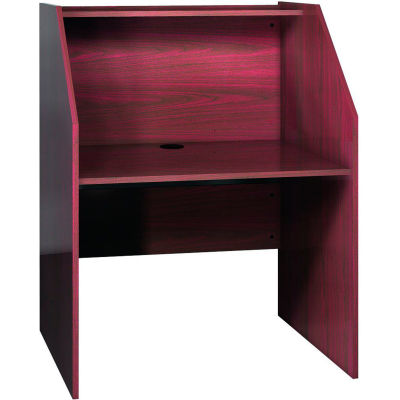 Ironwood Study Carrel Base, 37-3/8"W x 30"D x 47-7/8"H, Mahogany