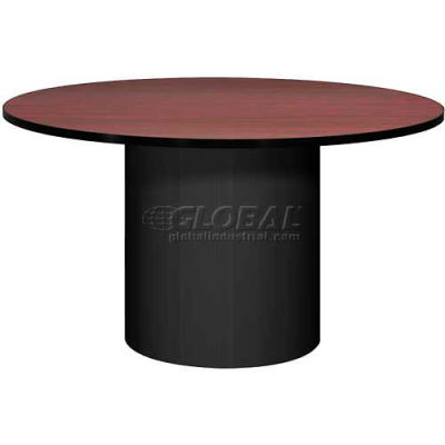 Ironwood 48" Round Conference Table Mahogany Top/Black Base