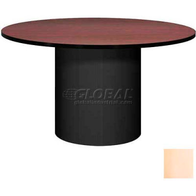 Ironwood 48" Round Conference Table Maple Top/Black Base