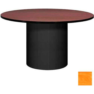 Ironwood 48" Round Conference Table Oiled Cherry Top/Black Base