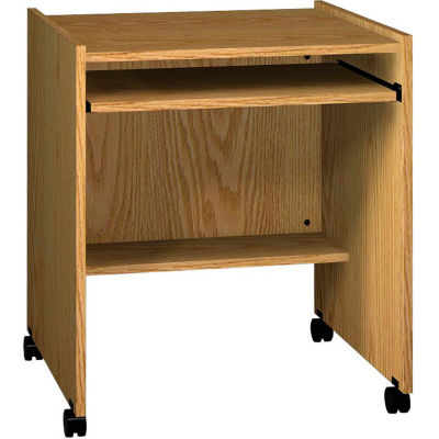 Ironwood Computer Stand, 27-1/2"W x 23-7/8"D x 30-1/8"H, Natural Oak