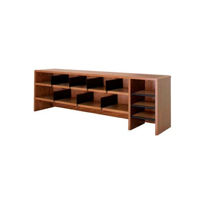 Desk Top Organizer High Capacity - 58"W x 12"D x 18"H Oak