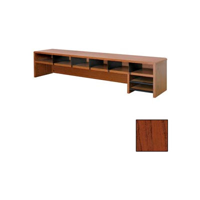 Desk Top Organizer Low Profile - 58"W x 12"D x 12"H Mahogany