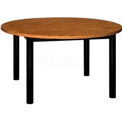 Round Library Table - 48"W x 48"D x 25"H Oak