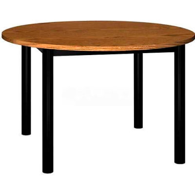 Round Library Table - 48"W x 48"D x 29"H Oak