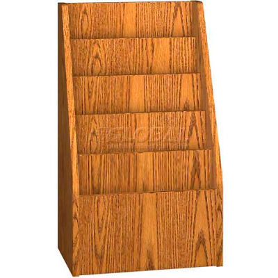 Magazine Display - End-of-Range 42H - 23-7/8"W x 15"D x 42"H Oak
