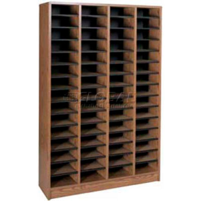 Literature Organizer 60 Pocket - 40"W x 12-1/8"D x 60-1/2"H Medium Oak