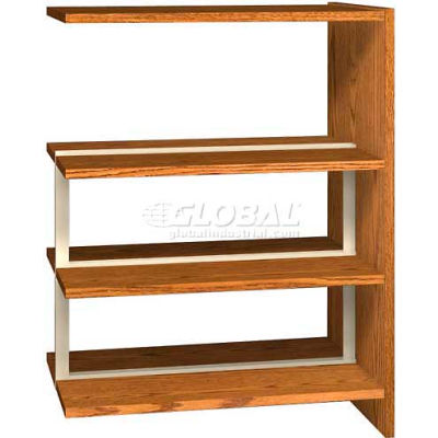 48" Double Face Shelving Adder - 36"W x 24"D x 47-1/4"H Oiled Cherry