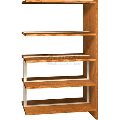 60" Double Face Shelving Adder - 36"W x 24"D x 59-7/8"H Oak