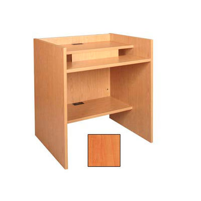 36" x 32" Patron Access Station - 36"W x 30"D x 39-1/8"H Oiled Cherry