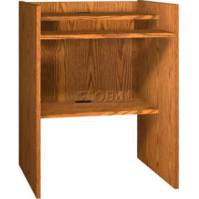 36" x 39" Patron Access Station - 36"W x 30"D x 46-1/8"H Oak