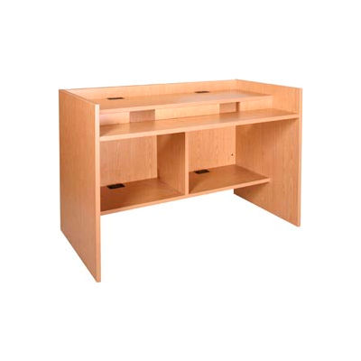 60" x 39" Patron Access Station - 60"W x 30"D x 46-1/8"H Amber Ash