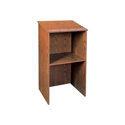 Stand Up Podium / Lectern - 24"W x 19-1 / 4"D x 45-7 / 8"H Medium Oak