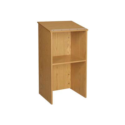 Stand Up Podium / Lectern - 24"W x 19-1 / 4"D x 45-7 / 8"H Natural Oak