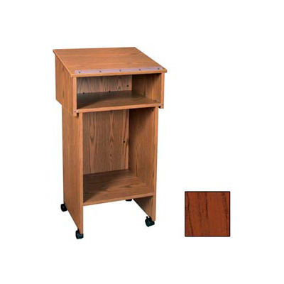 Two Section Stand Up Podium / Lectern - 24"W x 19-3 / 4"D x 43-1 / 2"H Mahogany