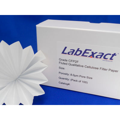LabExact Grade CFP2F Qualitative Cellulose Filter Paper 0,17 mm Thick, 18,5 cm Dia., 8 um, 100 PK