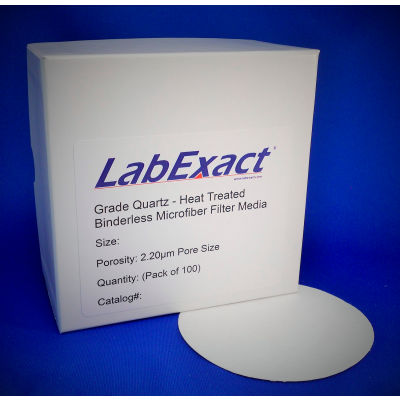 LabExact Quartz Heat Treated High Purity SiO2 Binderless Glass Microfiber Filter 4,25 cm Dia, 100PK