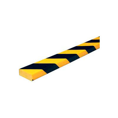 Knuffi Surface Bumper Guard, Type D, 196-3/4" L x 2" W x 13/16 « H, Black & jaune, 60-6730