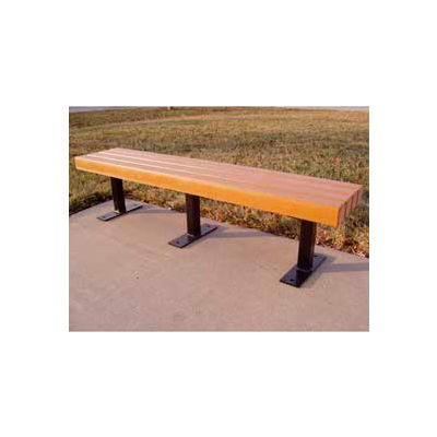 Frog Furnishings Recycled Plastic 6 ft. Trailside Bench, Cedar Bench/Black Frame