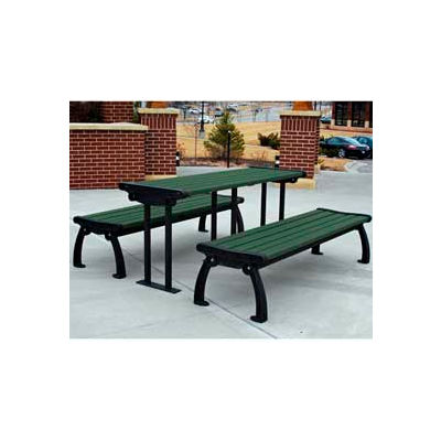 Frog Furnishings Recycled Plastic 6 ft. Heritage Table Black Frame, Green