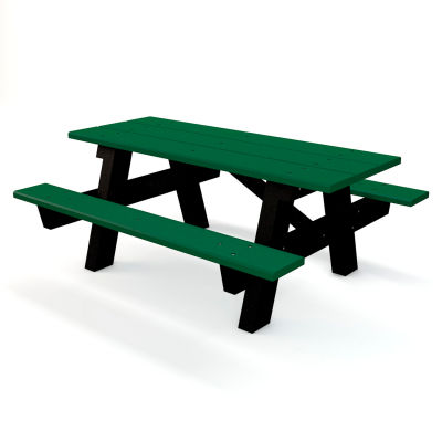 Global Industrial™ 6' A Frame Table de pique-nique rectangulaire, plastique recyclé, vert