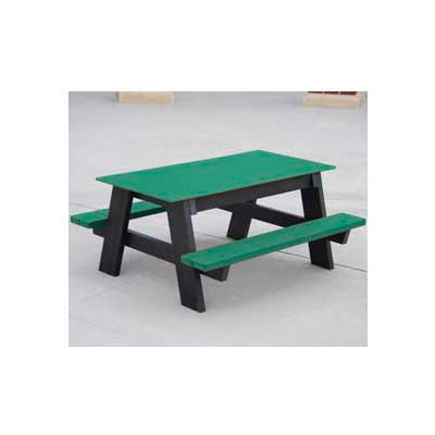 Frog Furnishings Recycled Plastic 4 ft. Kids Picnic Table, Green