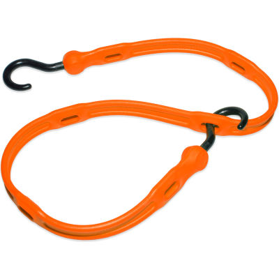 Sangle élastique réglable en polyuréthane de 36 po, crochets en nylon - Orange sécurité - Qté par paquet : 48