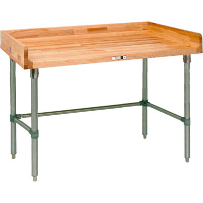John Boos DNB08 Maple Top Prep Table - Galvanized Legs and Bracing 60"W x 30"D