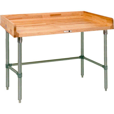 John Boos DSB10 Maple Top Prep Table - Stainless Steel Legs and Bracing 120"W 30"D
